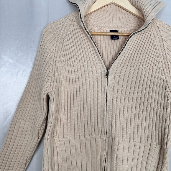 GAP Beige Ribbed Zip Up Sweater Size XL - Picture 5 of 15